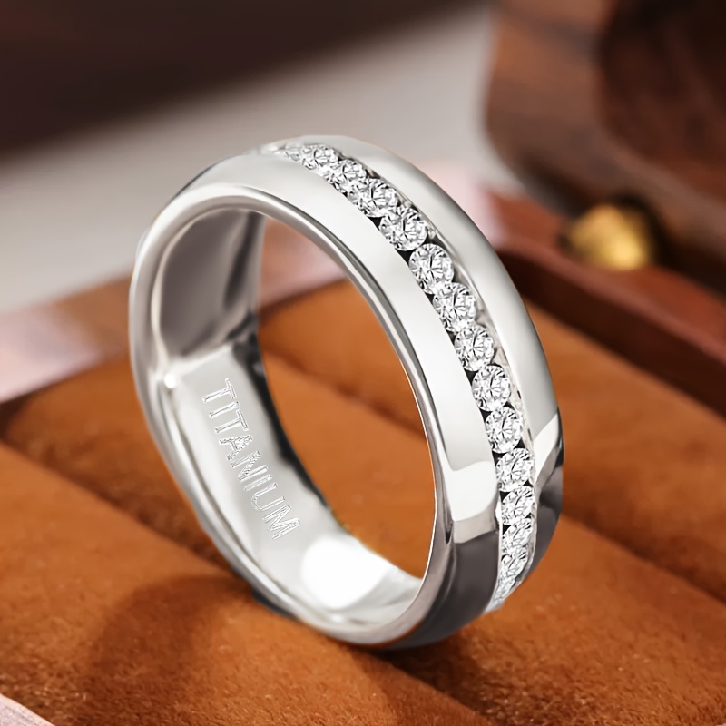 6mm Titanium Band w/ CZ 18K Gold Plated